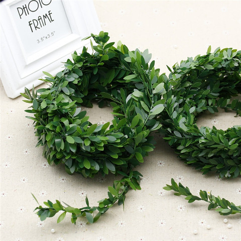 (1 Meter/lot) Artificial Pvc Ivy Garland Foliage Green Leaves Simulated Vine for Wedding Party Decoration Ceremony DIY Headbands ► Photo 1/5
