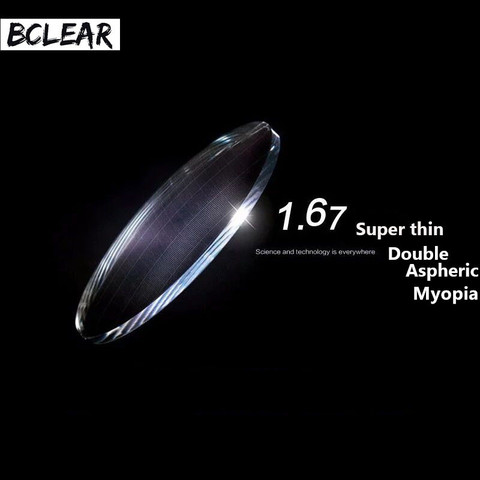 BCLEAR 1.67 Double Aspheric High Index Super Thin Optical Prescription Lenses for Myopia Glasses South Korea Optical Lens ► Photo 1/6