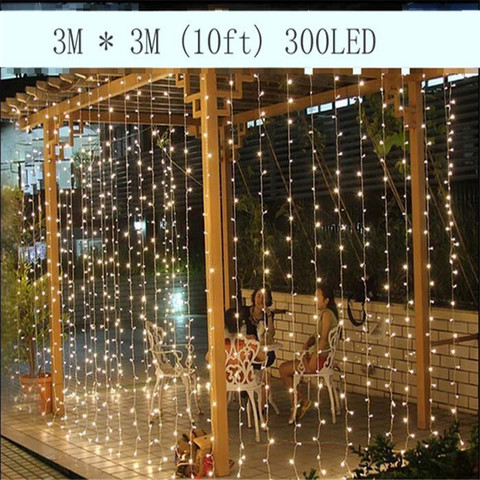 3M x 3M 300LED Outdoor Home Christmas Decorative xmas String Fairy Curtain Strip Garlands Party Lights For Wedding Decorations ► Photo 1/6