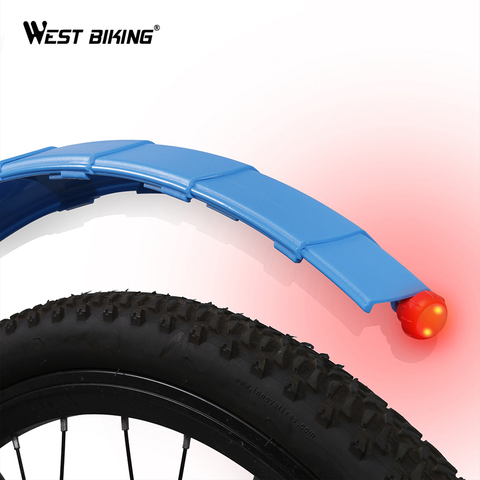 WEST BIKING Telescopic Folding Bicycle Fenders with Taillight Quick Release MTB Front Rear Mudguards Cycling Parts Bike Fenders ► Photo 1/6
