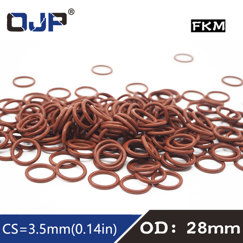 3PCS/lot Fluorine rubber Ring Brown FKM O ring Seal CS:3.5mm OD28mm Rubber O-Ring Seal Oil Ring fkm Fluorine Fuel Gasket Washer ► Photo 1/6