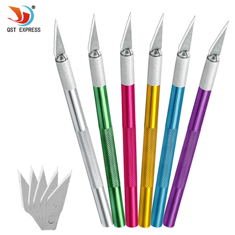 6pcs Precision Hobby Knife Stainless Steel Blades for Arts Crafts PCB Repair Leather Films Tool Pen Multi Purpose DIY ► Photo 1/6