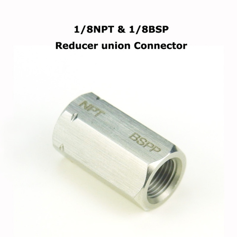 New Connection Hex Stainless Steel Pipe Adapter Reducing Coupler Reducer union Connector Female Thread 1/8NPT * 1/8BSP ► Photo 1/3