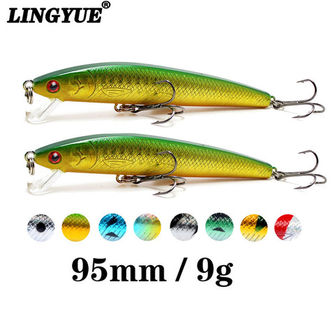 LINGYUE Classical Minnow Fishing Lure 95mm 9g Topwater Bait Twinkle Skin Wobbler Crankbait Tight Leurre Isca Artificial Pesca ► Photo 1/6
