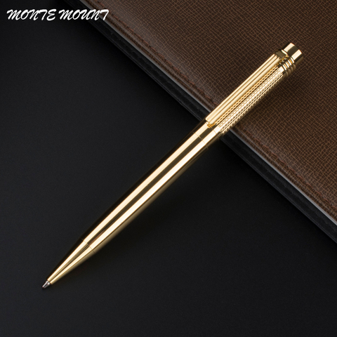 Luxury ball pen Platinum Golden Slender body school Carved pattern Business office Medium nib Ballpoint Pens New ► Photo 1/5