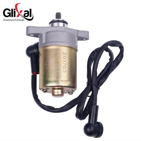 Glixal GY6 49cc 50cc 80cc 100cc Electric Starter Motor with Wire for 4-stroke QMB139 13QMB Scooter Moped ATV Go-kart Engines ► Photo 1/1