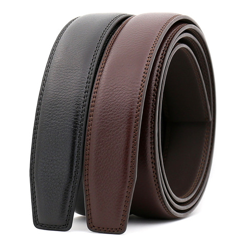 3.0cm 3.1cm Width Leather Belt Men Without Buckle Mens Belts Luxury Genuine Leather Belt Stap Black Brown 110cm-130cm CE3300 ► Photo 1/5