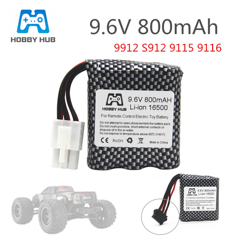 Original Hobby Hub  9.6V 800mAh Li-ion battery for 9115 S912 9116 high speed RC Truck RC car battery 9.6 v free shipping ► Photo 1/5