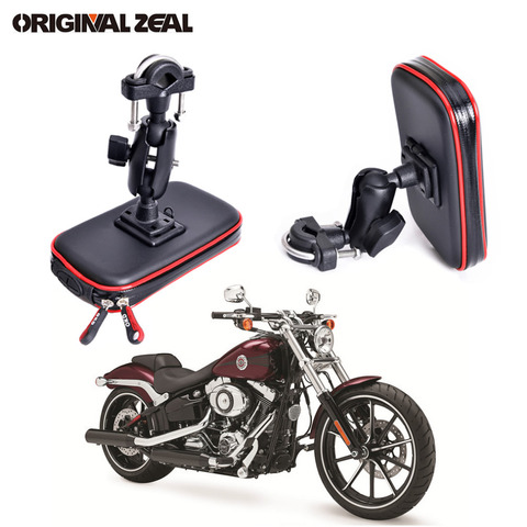 Upgrade 360 Degree GPS Motorcycle Waterproof Bag Bicycle Phone Holder Adjustable Handlebar Support Moto Mount Card Slots ► Photo 1/6