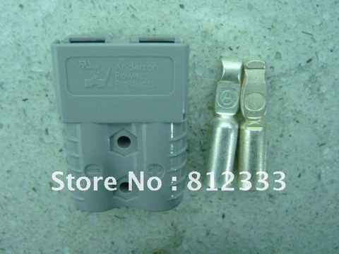 GENUINE ANDERSON GRAY SB120A 600V POWER CONNECTOR BATTERY CONNECTOR POWER PLUG WITH 2 AWG CONTACTS FOR ELECTRIC FORKLIFT STACKER ► Photo 1/1