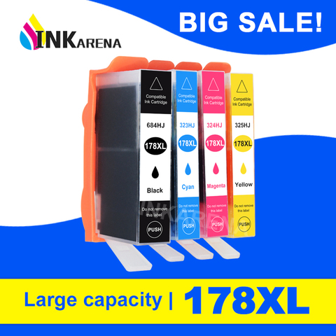 INKARENA Full Ink Cartridge for HP 178 for HP178 178XL Photosmart 5510 5515 6510 7510 B109a B109n B110a Printer Cartridges 178XL ► Photo 1/6