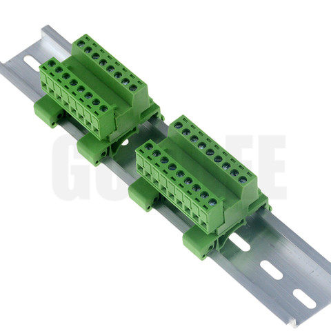 1sets 2-9pin Pitch 5.08mm Screw Plug-in Terminal Blocks connector Din Rail Mounting instead 2EDG-UKR-5.08mm Rail terminal block ► Photo 1/6