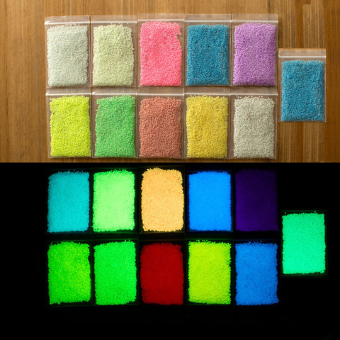 10 color DIY Graffiti Paint Luminous Acrylic Glow in the Dark or phosphorescent, pigment Sand Particles Party Walls #85080 ► Photo 1/5