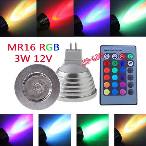 1Pcs MR16 LED RGB Bulb lamp AC/DC 12V 3W LED RGB Spot light dimmable magic Holiday RGB lighting+IR Control 16 colors - history & Review AliExpress Seller - SHENZHEN