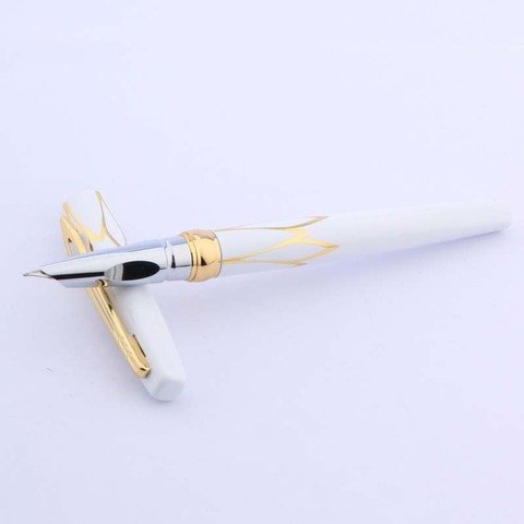 High quality fashion white Financial F nib Fountain Pen golden ink pen new Stationery Office school supplies ► Photo 1/4