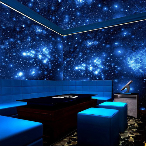 Customized Size 3D Stereo Blue Night Universe Space Shinning Stars Mural Wallpaper For Wall Ceiling Living Room Bar KTV Decor ► Photo 1/6
