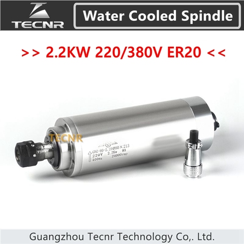 cnc spindle motor 2.2KW 220V 380V water cooled spindle ER20 with 80MM diameter GDZ-80-2.2B ► Photo 1/6
