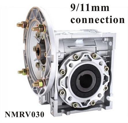 90 degree Gearbox NMRV030 Worm Gear Speed Reducer 5:1 - 80 :1 for 9mm or 11mm input shaft ► Photo 1/1