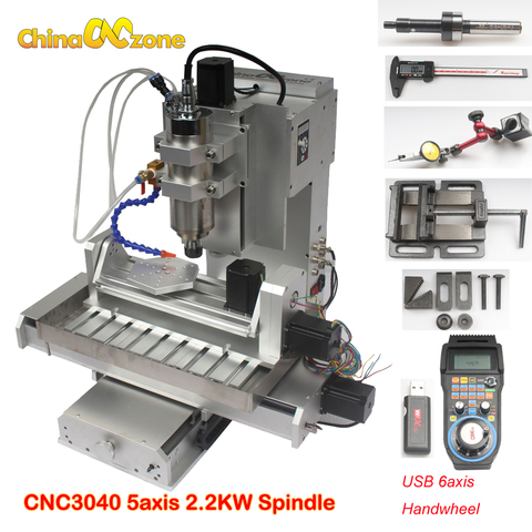 CNC 5 axis router 3040 mini CNC milling machine 2.2KW CNC carving machine with 2.2KW + water sink for metal woodwork ► Photo 1/1