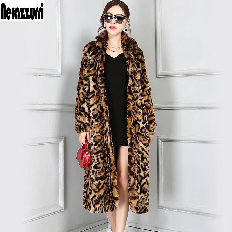 Faux Fur Leopard Coat Women Long Sleeve, Faux Fur Leopard Coat Plus Size