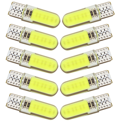 10PCS T10 W5W LED car interior light Silica gel COB marker lamp 12V 194 501 Side Wedge parking bulb canbus auto car styling ► Photo 1/6