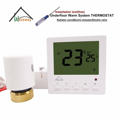 HESSWAY Underfloor heating Thermal Electric Actuator thermostat Warm Floor with Manifold valve control ► Photo 1/6