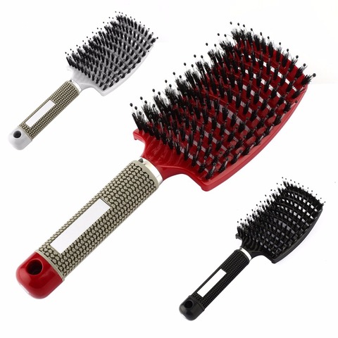 Women Men Hair Scalp Massage Comb Bristle & Nylon Hairbrush Wet Curly Detangle Hair Brush for Salon Hairdressing Styling Tools ► Photo 1/6