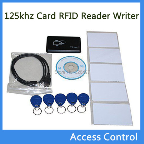 125KHz RFID ID Card Reader & Writer/Copier/Programmer + FREE Rewritable ID Card/Keyfob COPY ISO EM4100 EM4102 Proximity T5577 ► Photo 1/4