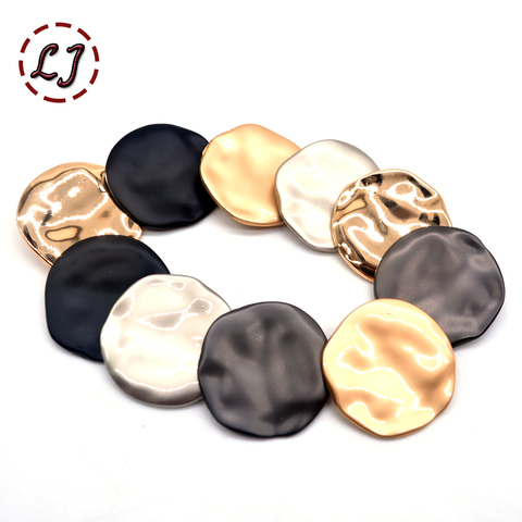10pcs/lot fashion 30mm big decorative buttons high quality Irregular plane gold buttons for shirt overcoat sewing accessory DIY ► Photo 1/6
