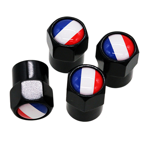 HAUSNN 4Pcs/Set Car Wheel Tire Valve Caps Stem Cover Auto Styling Flag of France Logo Stickers for Opel Peugeot Citroen ► Photo 1/6