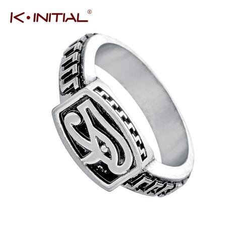 Kinitial Fashion Finger Ring Engrave Egypt Eye of Horus Wedding Bands Ring Punk Jewelry Tattoo Biker Rings For Men Drop Shipping ► Photo 1/5