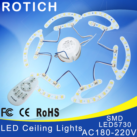 NEW 8w 16w 24w 32w 2.4g rf remote control led ceiling light Lamp plate 5730smd circular panel color temperature is adjustable ► Photo 1/3