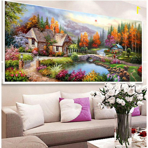 QIANZEHUI,DIY Diamond Embroidery,Round Diamond European town Full rhinestone Diamond painting cross stitch,needlework ► Photo 1/6