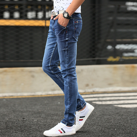 Jeans men's 2022 new slim jeans, high-quality casual stretch trousers men's clothing, fashion Korean straight versatile jeans ► Photo 1/6