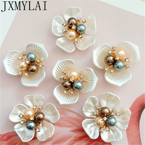 10 PCS Fashion Imitation Shell And Alloy Crystal Pearl Flowers Connectors Charm DIY Jewelry Findings ► Photo 1/6