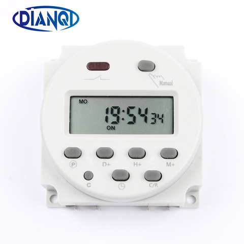 No lock CN101A AC Round Digital LCD Power Timer Weekly Programmable  Electronic Time Relay Switch 8A TO 16A CN101 weekly ► Photo 1/6