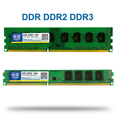 Xiede DDR 1 2 3 DDR1 DDR2 DDR3 / PC1 PC2 PC3 512MB 1GB 2GB 4GB 8GB 16GB Computer Desktop PC RAM Memory 1600MHz 800MHz 400MHz ► Photo 1/6