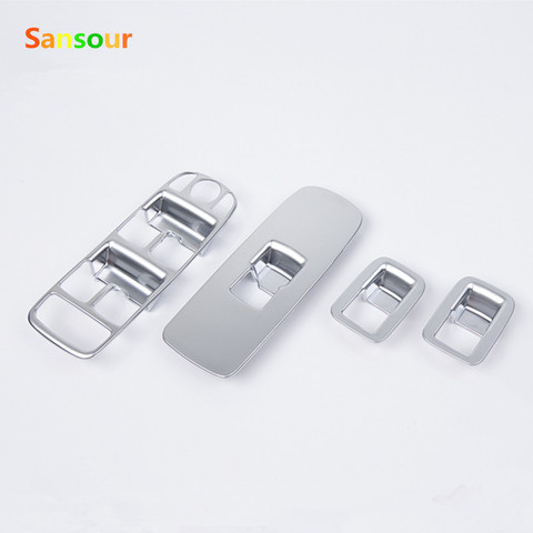 Sansour Window Switch Cover For Volvo XC60 S60/L V60 Chromium Window Button Panel Sticker 2014-2016 Car Styling Accessories ► Photo 1/5