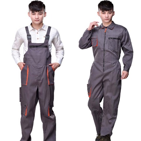 Work Bib overalls men women protective coverall repairman strap jumpsuits trousers working uniforms Plus Size 4XL coveralls ► Photo 1/6