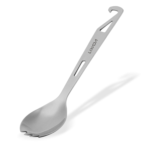 Lixada Stainless Steel Spork Long Handle Spork with Bottle Opener Lightweight Outdoor Dinner Spork Flatware for Travel Camping ► Photo 1/6