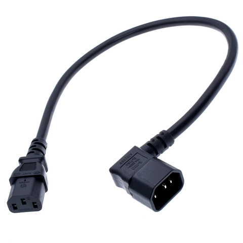 50CM Left Angled IEC 320 C14 Male to C13 Female Cord,C14 to C13 Power Extension Cable For PDU UPS,H05VV-F-3G1.5 ► Photo 1/5