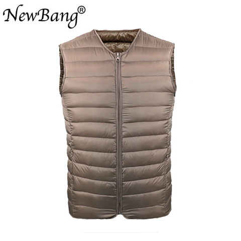 NewBang Men's Down Vest Ultra Light Down Vest Men Portable V-neck Zipper Sleeveless Coat Man Without Collar Warm Liner ► Photo 1/6