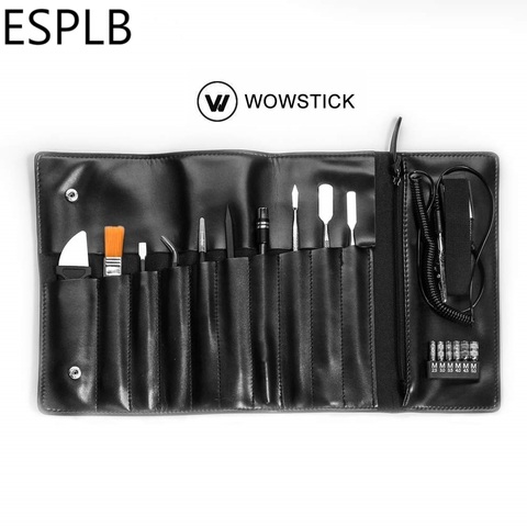 Wowstick 17 in 1 Hand Tool Sets Portable Leather Bag Case DIY Repari Tool Kit with Crowbar/Brush/Vientiane Soft Rod/Wrist Strap ► Photo 1/6
