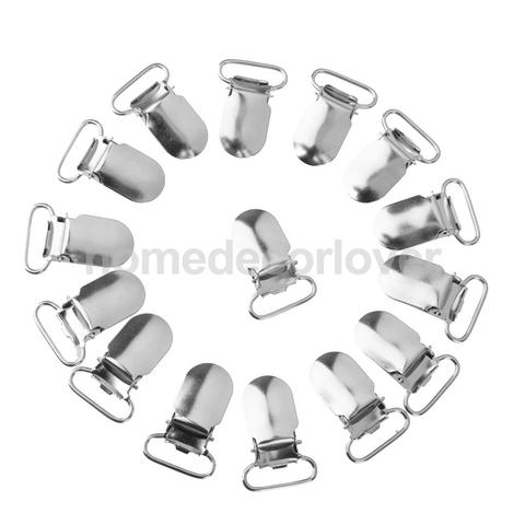 20pcs Webbing Hook Pacifier Suspender Clips Silver 20mm ► Photo 1/6