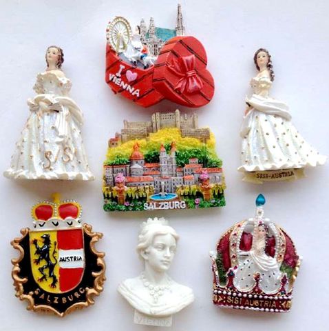 Hot Sale Austria Vienna Salzburg Princess Sissi 3D Fridge Magnet Tourism Souvenirs Refrigerator Magnetic Stickers Gift ► Photo 1/6
