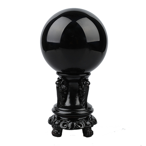 A Natural obsidian stone crystal ball home decoration ball diviner circular crystals wedding photography accessories ► Photo 1/6