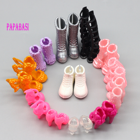 10pairs/lot Mix style mix color fashion heels sandals doll shoes for 1/6 Barbies dolls outfit dress Lots, Xmas gift for girl toy ► Photo 1/6