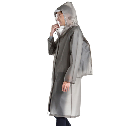 Unisex ladies men Waterproof Plastic Thick long backpack Rain coat jacket Rainwear Poncho Hiking Hooded Schoolbag Raincoats ► Photo 1/6