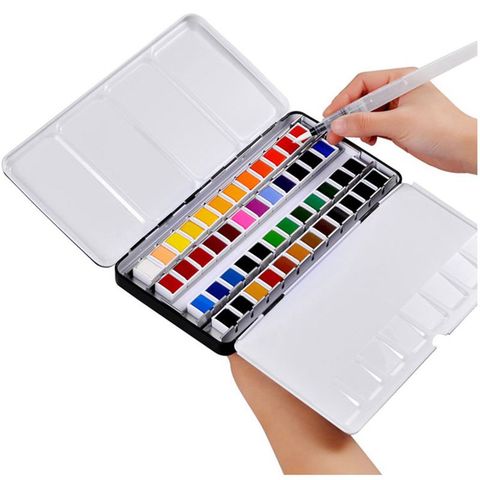 Professional 12/24/36/48 Colors Solid Watercolor Paints Set With Paintbrush Water color Pigment Set Acuarelas Verf Art Supplies ► Photo 1/6