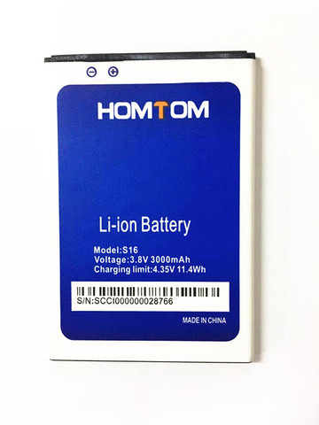 AZK New 3.8V 3000mAh Replacement S16 battery for HOMTOM S16 5.5inch Mobile Phone Battery ► Photo 1/6
